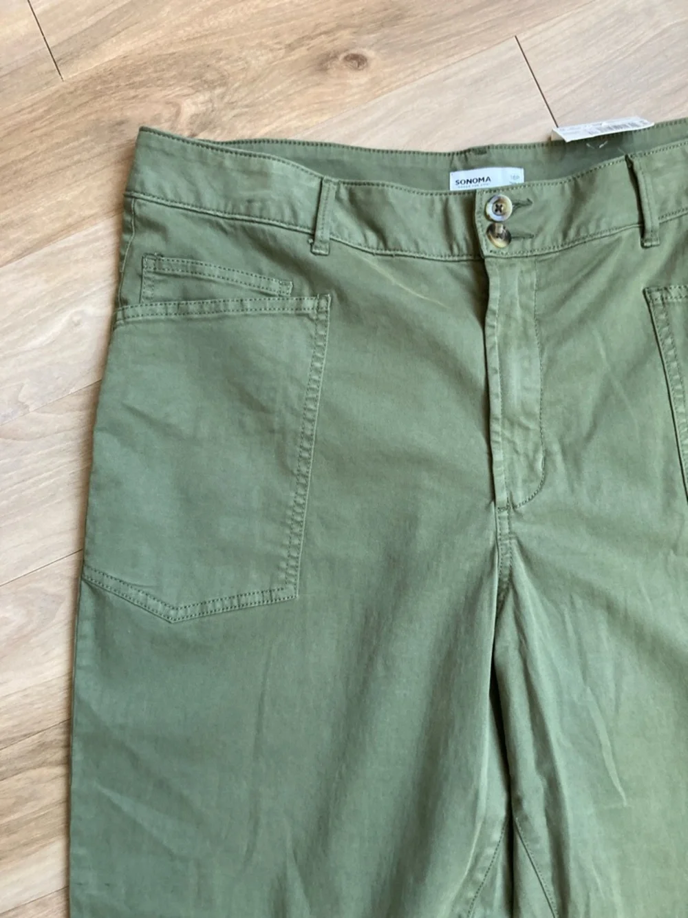 Sonoma olive green utility pant midrise pant 16P - Picture 6 of 17